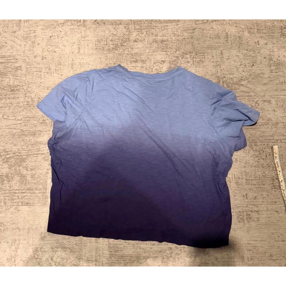Marine Layer Ombre Blue Crop T-Shirt sz L - Picture 2 of 4